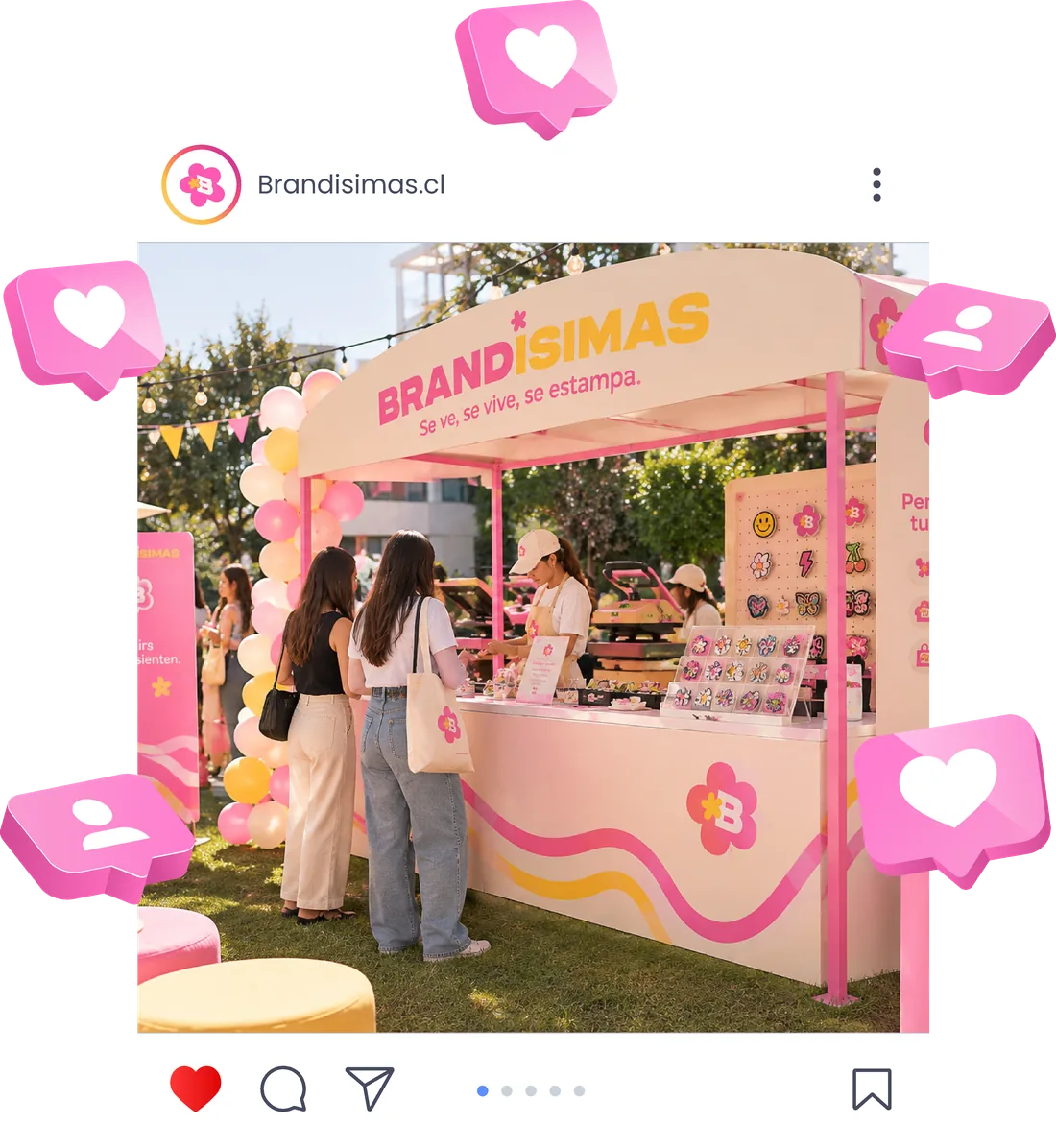 Stand de Brandísimas montado en un evento al aire libre